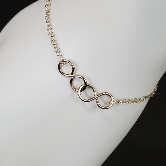 Infinity Gold Tone Double Chain Bracelet NWT - Picture 5 of 7